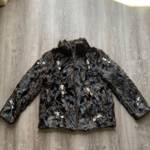 Furry Zara Jacket with Crystals